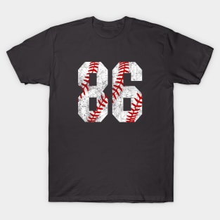 Vintage #86 Baseball Laces Baseball Mom Jersey Love Baseball T-Shirt